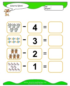 Çıkarma İşlemi Çalışma Sayfaları